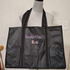 Sports Mom Organizing Utility Tote Basketball Mom 19x14x8